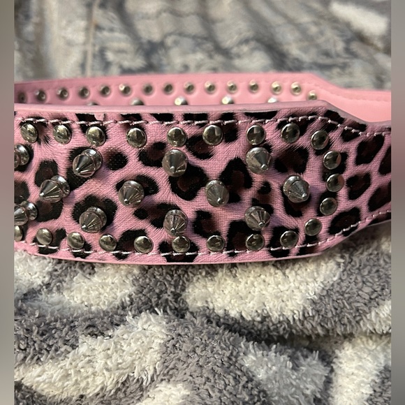 Big Girls Leopard Spike Dog Collar - Picture 2 of 4